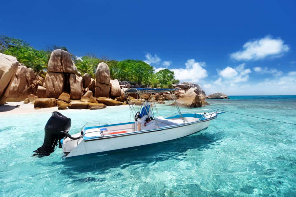 boat anchored from the stern