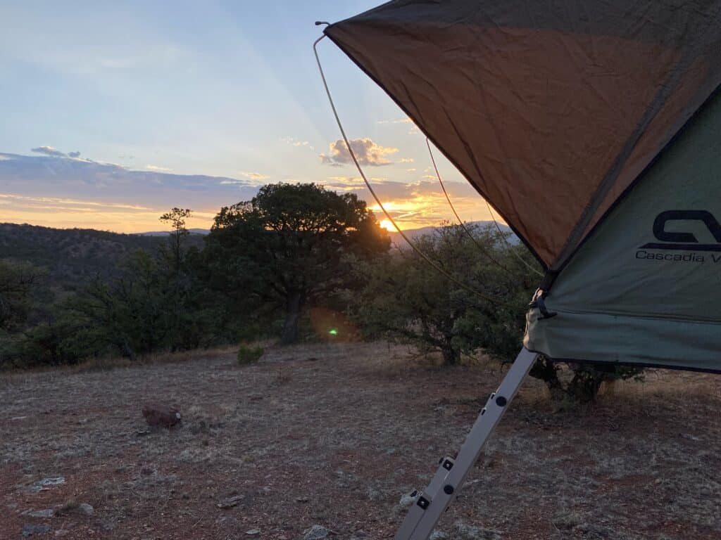 roof top tent with a view