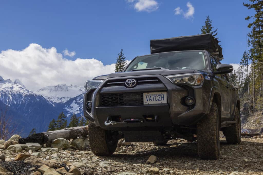 A 4x4, Toyota 4Runner in the mountains